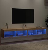 VidaXL Tv-meubels met LED-verlichting 2 st 100x30x30 cm sonoma eiken