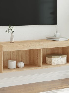 VidaXL Tv-meubel met LED-verlichting 100x30x30 cm sonoma eikenkleurig