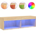 VidaXL Tv-meubel met LED-verlichting 100x30x30 cm sonoma eikenkleurig