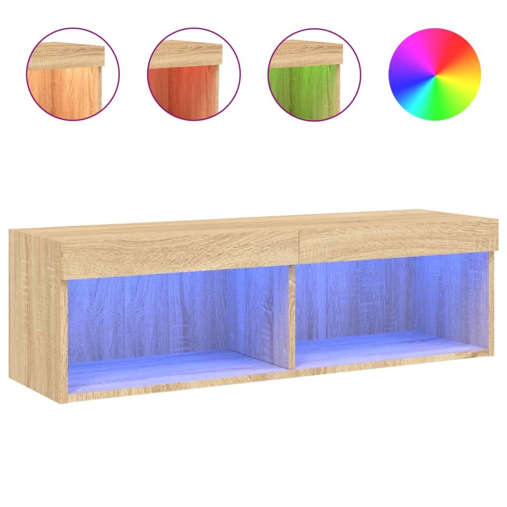 VidaXL Tv-meubel met LED-verlichting 100x30x30 cm sonoma eikenkleurig