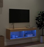 VidaXL Tv-meubel met LED-verlichting 100x30x30 cm sonoma eikenkleurig