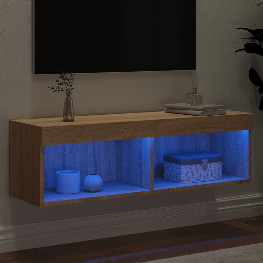 VidaXL Tv-meubel met LED-verlichting 100x30x30 cm sonoma eikenkleurig