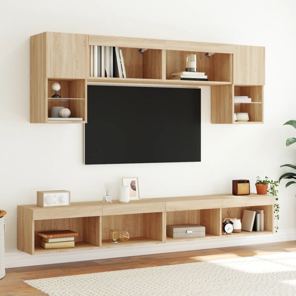 VidaXL Tv-meubel met LED-verlichting 100x30x30 cm sonoma eikenkleurig