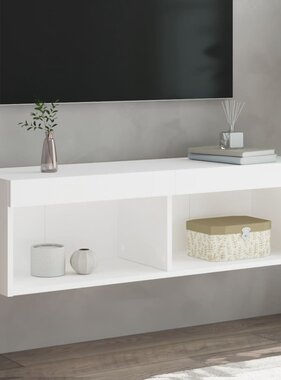 VidaXL Tv-meubel met LED-verlichting 100x30x30 cm wit