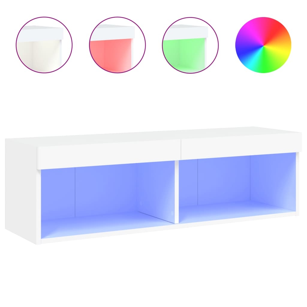 VidaXL Tv-meubel met LED-verlichting 100x30x30 cm wit