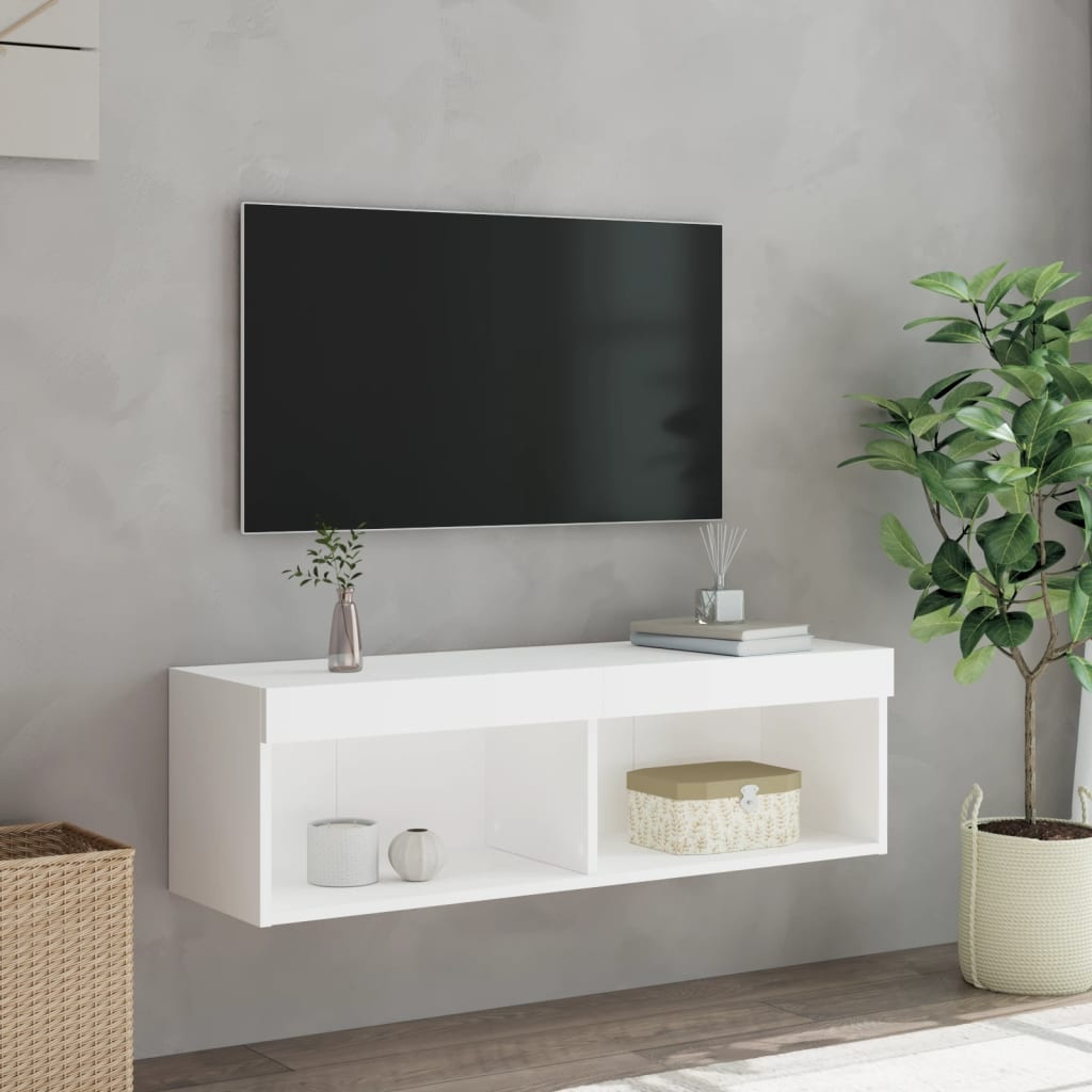VidaXL Tv-meubel met LED-verlichting 100x30x30 cm wit