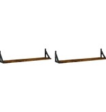 VidaXL Wandschappen 2 st 80x15x15,5 cm bewerkt hout gerookt eiken