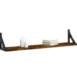 VidaXL Wandschappen 2 st 80x15x15,5 cm bewerkt hout gerookt eiken