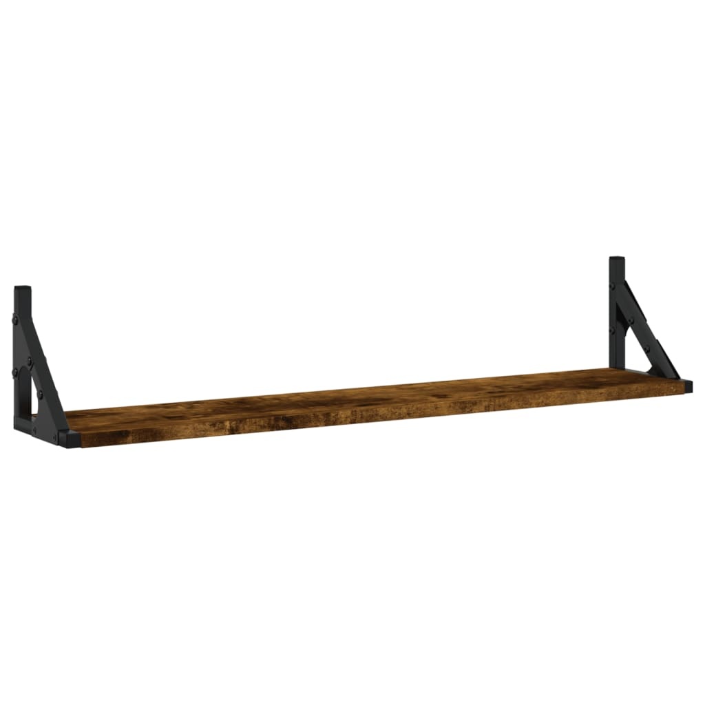 VidaXL Wandschappen 2 st 80x15x15,5 cm bewerkt hout gerookt eiken