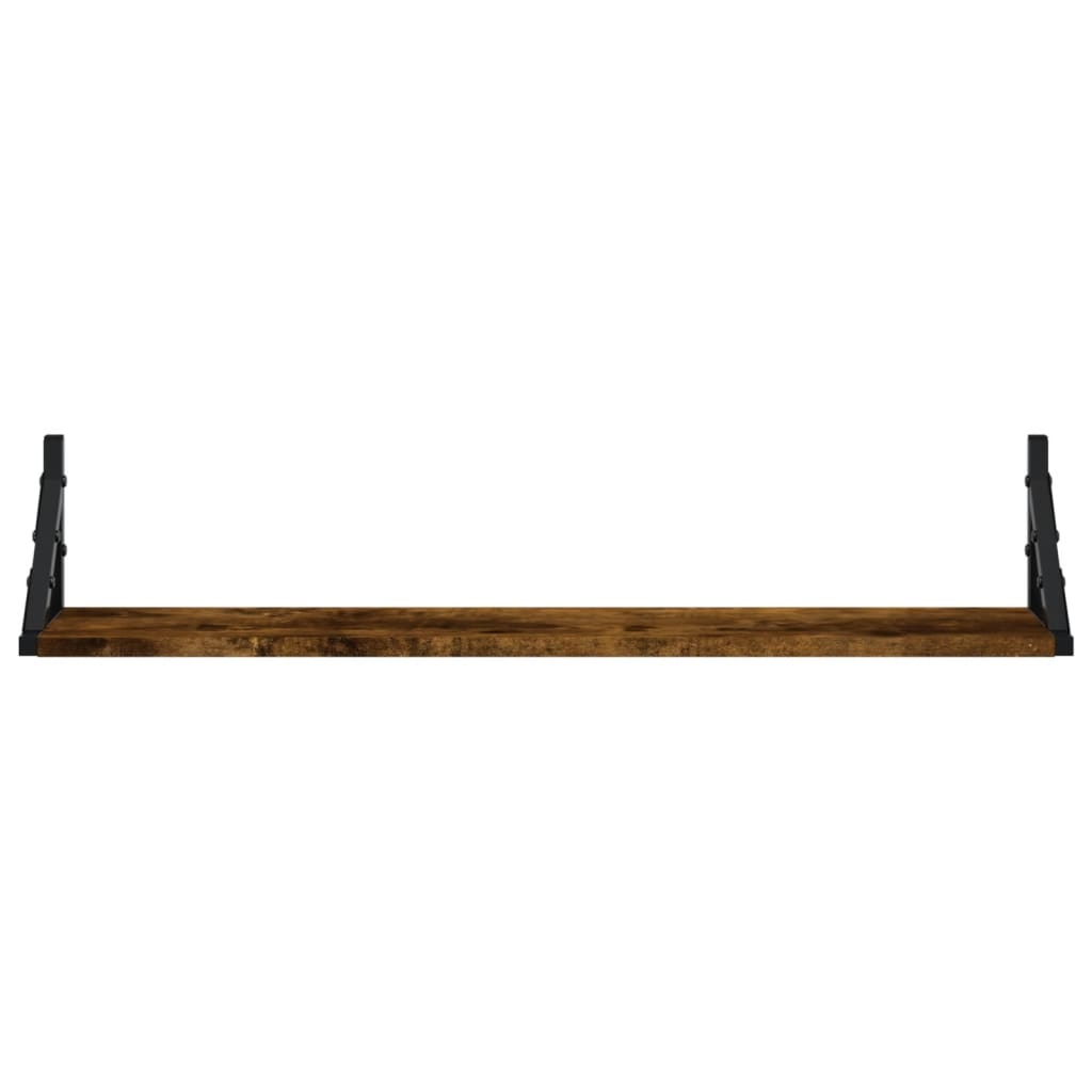 VidaXL Wandschappen 2 st 80x15x15,5 cm bewerkt hout gerookt eiken