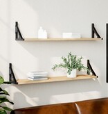 VidaXL Wandschappen 2 st 80x15x15,5 cm bewerkt hout sonoma eikenkleur