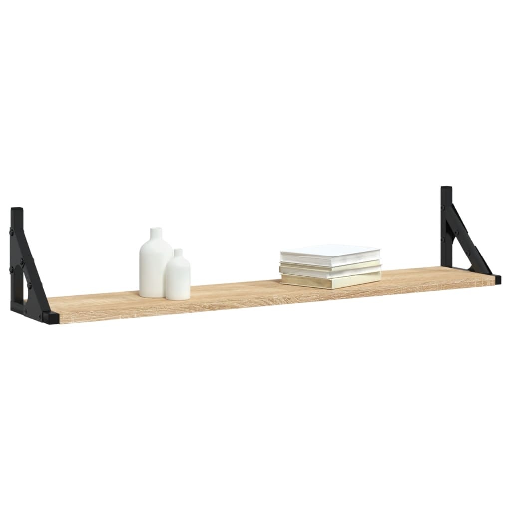VidaXL Wandschappen 2 st 80x15x15,5 cm bewerkt hout sonoma eikenkleur