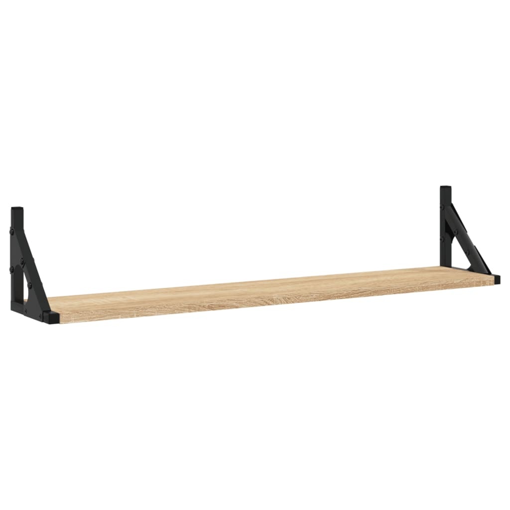 VidaXL Wandschappen 2 st 80x15x15,5 cm bewerkt hout sonoma eikenkleur