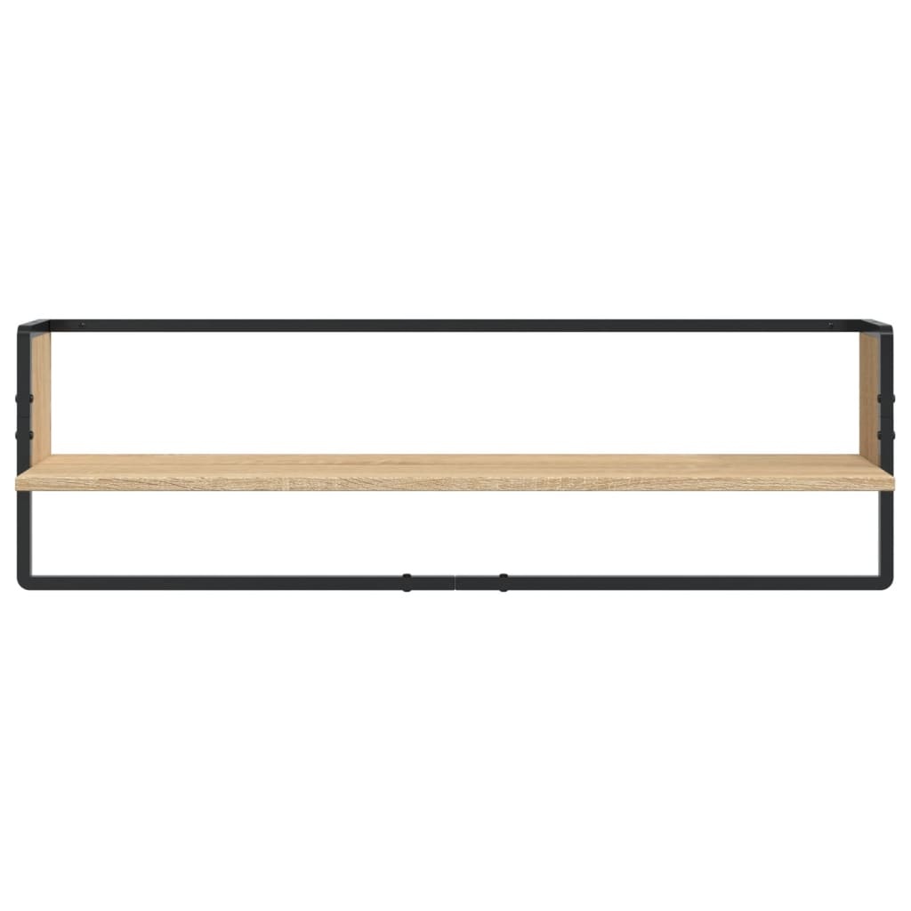 VidaXL 6-delige Wandschappenset met stangen bewerkt hout sonoma eiken