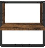 VidaXL 4-delige Wandschappenset met stangen bewerkt hout gerookt eiken