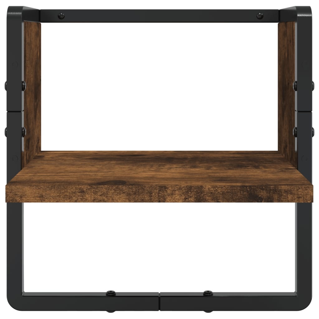 VidaXL 4-delige Wandschappenset met stangen bewerkt hout gerookt eiken