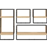 VidaXL 4-delige Wandschappenset met stangen bewerkt hout sonoma eiken