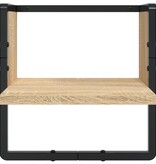 VidaXL 4-delige Wandschappenset met stangen bewerkt hout sonoma eiken