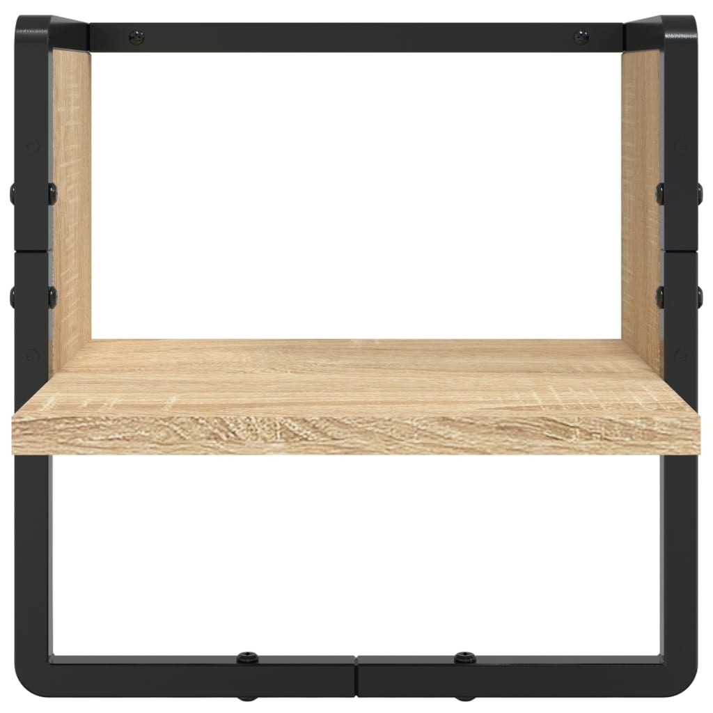 VidaXL 4-delige Wandschappenset met stangen bewerkt hout sonoma eiken