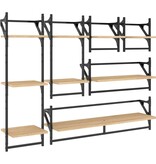 VidaXL 6-delige Wandschappenset met stangen bewerkt hout sonoma eiken