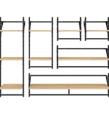 VidaXL 6-delige Wandschappenset met stangen bewerkt hout sonoma eiken