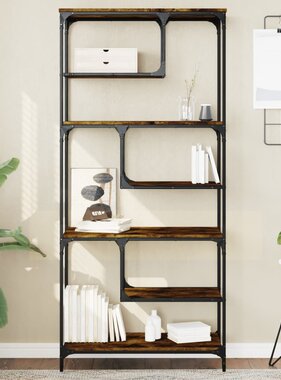 VidaXL Boekenkast 81x36x176 cm bewerkt hout gerookt eikenkleurig