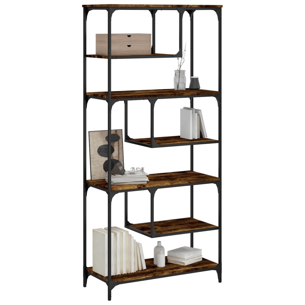 VidaXL Boekenkast 81x36x176 cm bewerkt hout gerookt eikenkleurig