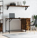 VidaXL Bureau 131x48x75 cm bewerkt hout gerookt eikenkleurig