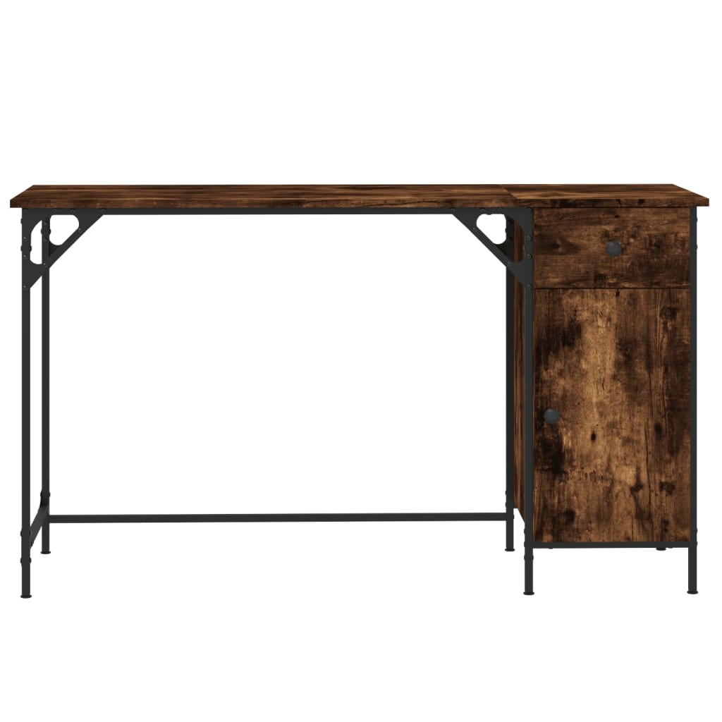 VidaXL Bureau 131x48x75 cm bewerkt hout gerookt eikenkleurig