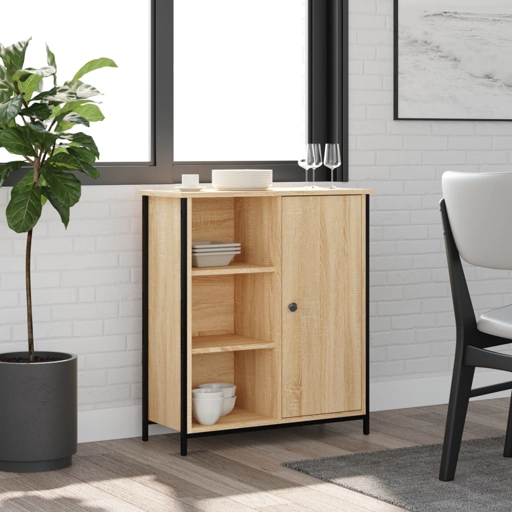 VidaXL Dressoir 70x30x80 cm bewerkt hout sonoma eikenkleurig