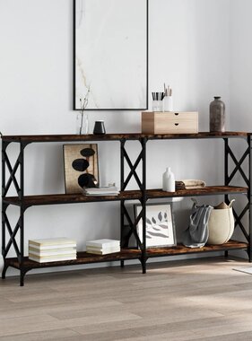 VidaXL Wandtafel 156x28x80,5 cm bewerkt hout gerookt eikenkleurig