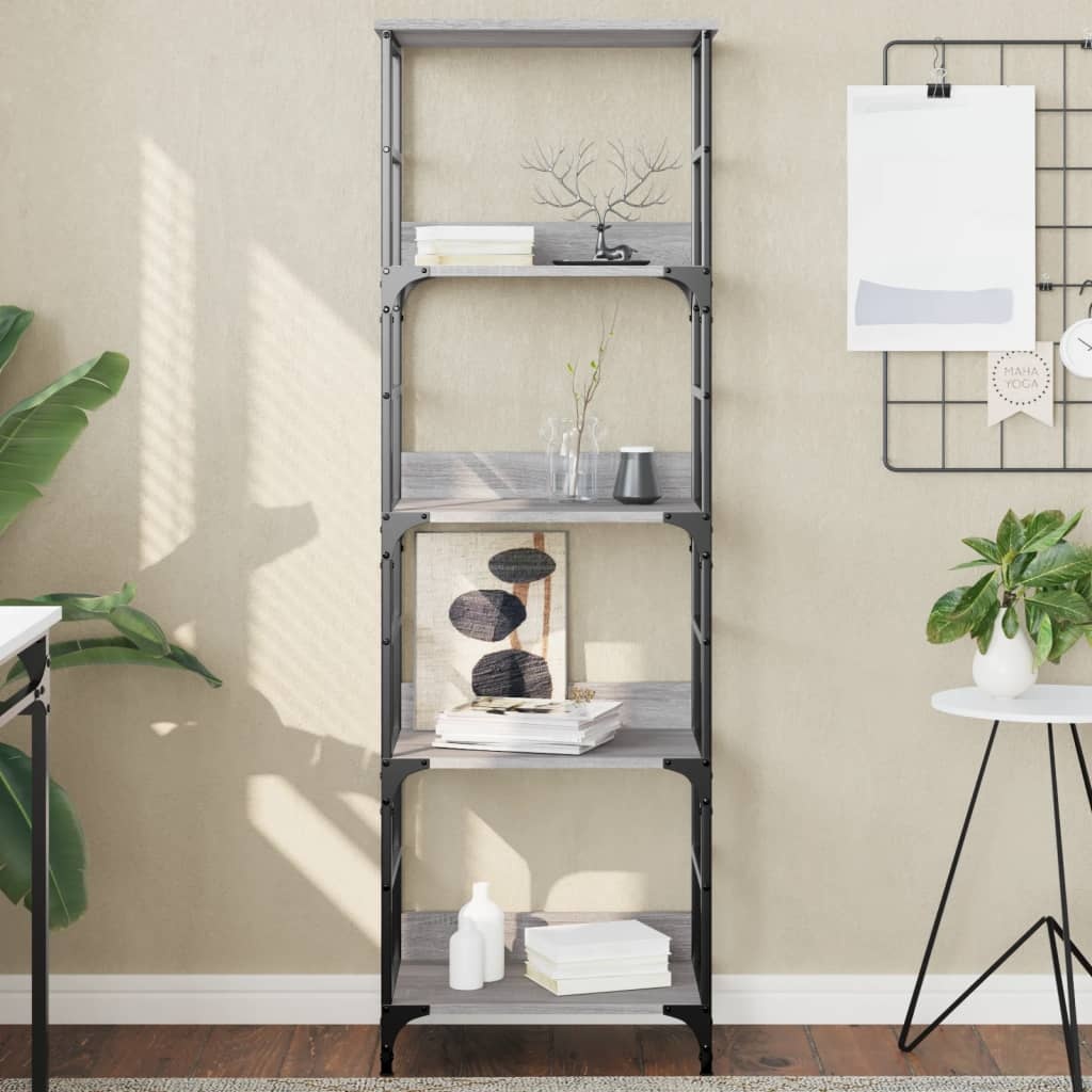 VidaXL Boekenrek 50x33x153 cm bewerkt hout grijs sonoma eikenkleurig