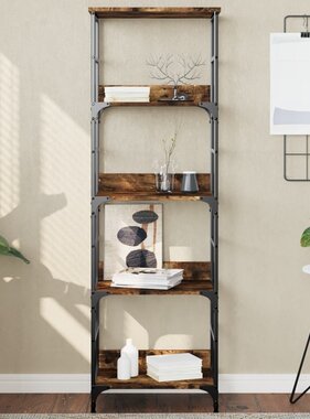 VidaXL Boekenrek 50x33x153 cm bewerkt hout gerookt eikenkleurig