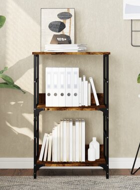 VidaXL Boekenrek 50x33x82 cm bewerkt hout gerookt eikenkleurig