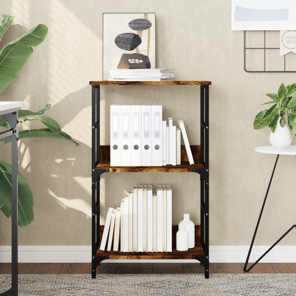 VidaXL Boekenrek 50x33x82 cm bewerkt hout gerookt eikenkleurig