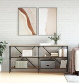 VidaXL Wandtafel 160x30x75 cm bewerkt hout en ijzer sonoma eikenkleur