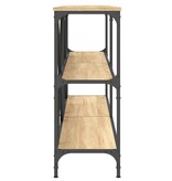 VidaXL Wandtafel 160x30x75 cm bewerkt hout en ijzer sonoma eikenkleur