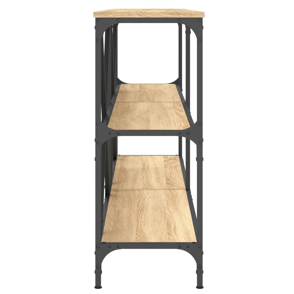 VidaXL Wandtafel 160x30x75 cm bewerkt hout en ijzer sonoma eikenkleur