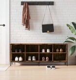 VidaXL Schoenenkast 131x35x50 cm bewerkt hout gerookt eikenkleurig