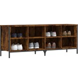 VidaXL Schoenenkast 131x35x50 cm bewerkt hout gerookt eikenkleurig