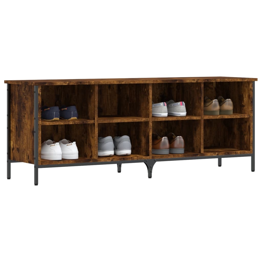 VidaXL Schoenenkast 131x35x50 cm bewerkt hout gerookt eikenkleurig