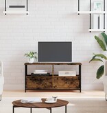 VidaXL Tv-meubel 90x33x45 cm bewerkt hout en ijzer gerookt eikenkleur