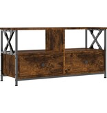 VidaXL Tv-meubel 90x33x45 cm bewerkt hout en ijzer gerookt eikenkleur