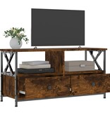VidaXL Tv-meubel 90x33x45 cm bewerkt hout en ijzer gerookt eikenkleur