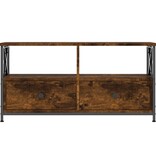 VidaXL Tv-meubel 90x33x45 cm bewerkt hout en ijzer gerookt eikenkleur