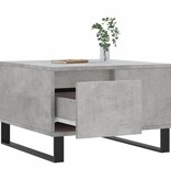 VidaXL Salontafel 55x55x36,5 cm bewerkt hout betongrijs