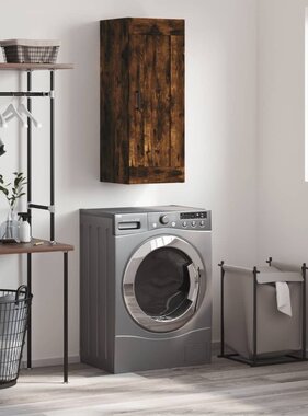 VidaXL Wandkast 34,5x34x90 cm bewerkt hout gerookt eikenkleurig