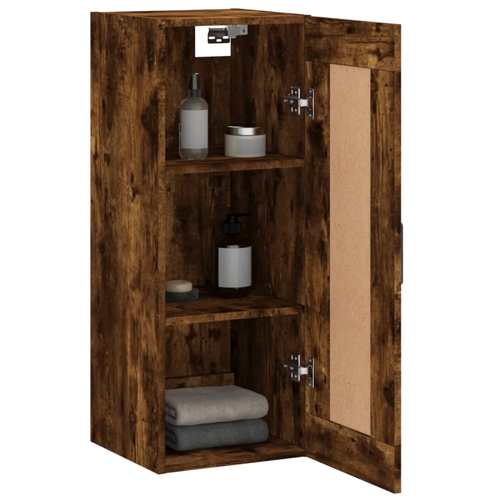 VidaXL Wandkast 34,5x34x90 cm bewerkt hout gerookt eikenkleurig