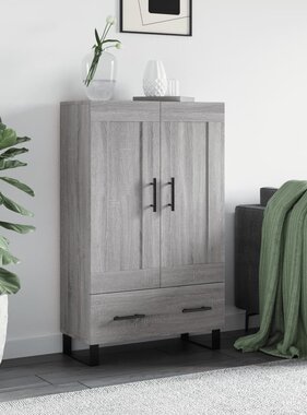 VidaXL Hoge kast 69,5x31x115 cm bewerkt hout grijs sonoma eikenkleurig