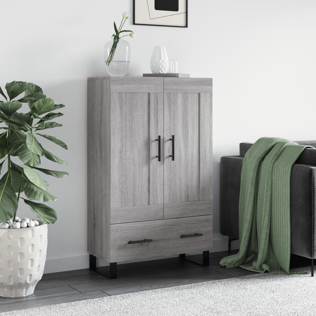 VidaXL Hoge kast 69,5x31x115 cm bewerkt hout grijs sonoma eikenkleurig